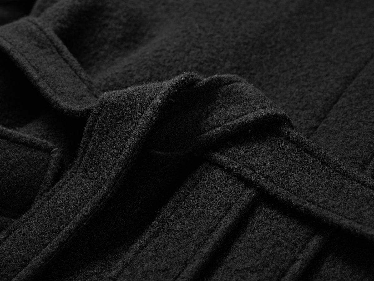 EP YAYING Blue Label Stand-Collar Tie Embroidered Wool Coat