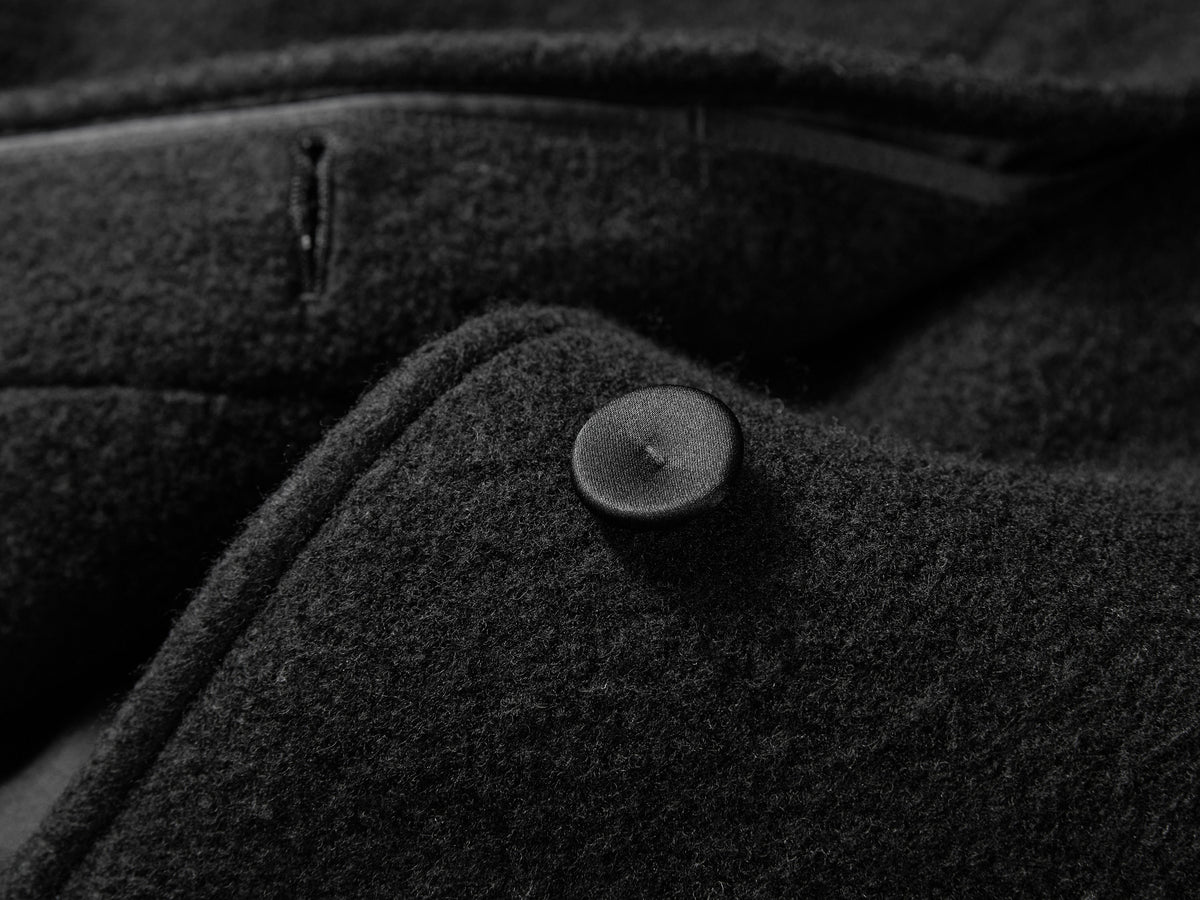EP YAYING Blue Label Stand-Collar Tie Embroidered Wool Coat