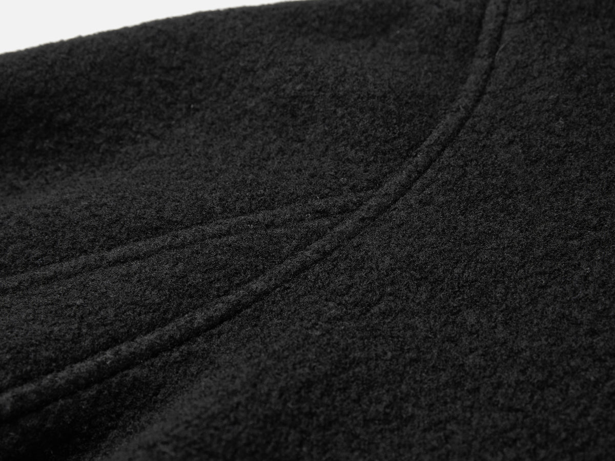 EP YAYING Blue Label Stand-Collar Tie Embroidered Wool Coat