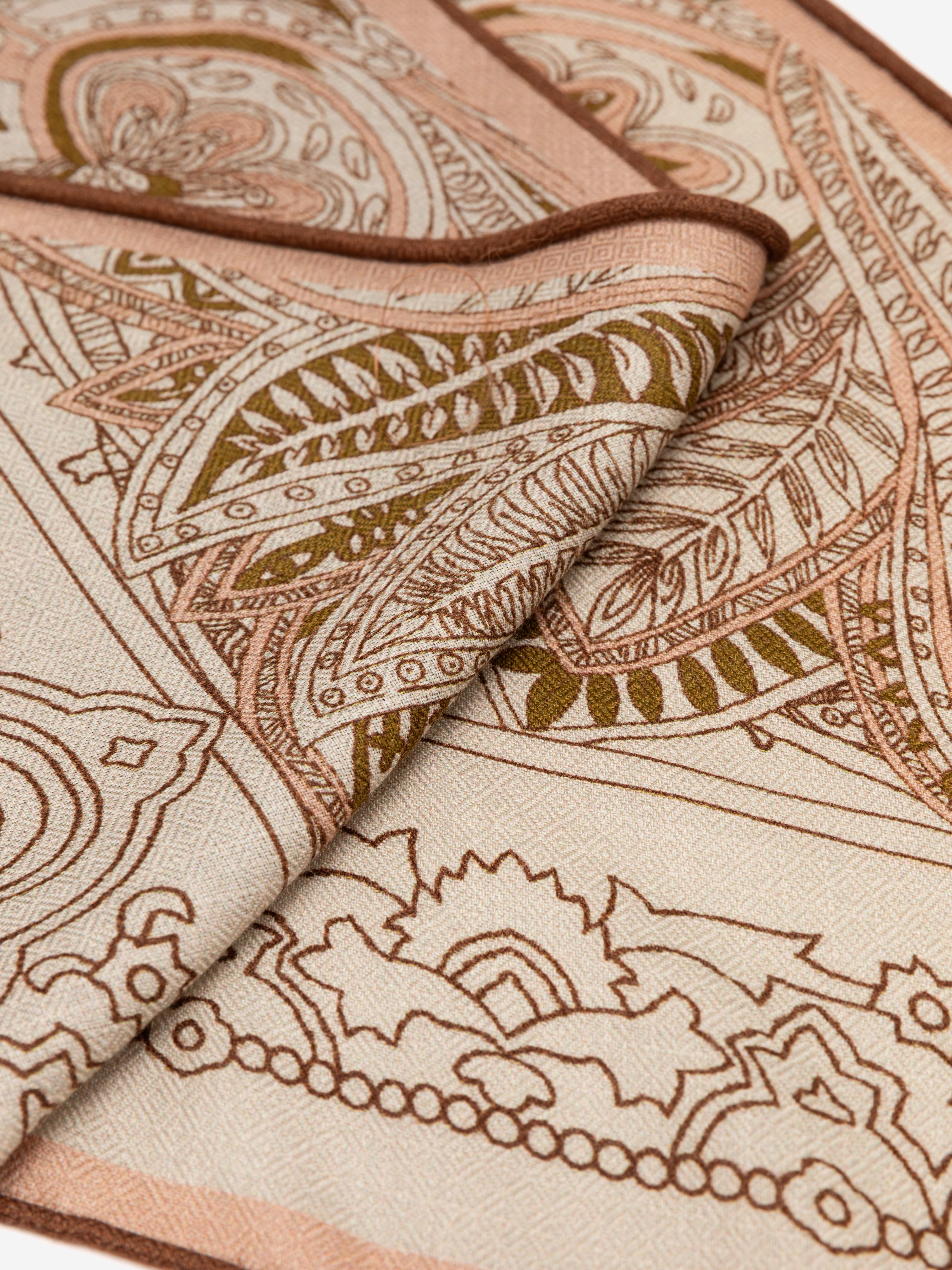 Silk Wool Blend Phoenix Peony Double-Sided Printed Scarf