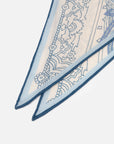 Silk Wool Blend Phoenix Peony Double-Sided Print Blueed Scarf