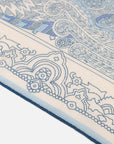 Silk Wool Blend Phoenix Peony Double-Sided Print Blueed Scarf
