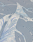 Silk Wool Blend Phoenix Peony Double-Sided Print Blueed Scarf