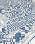 Silk Wool Blend Phoenix Peony Double-Sided Print Blueed Scarf