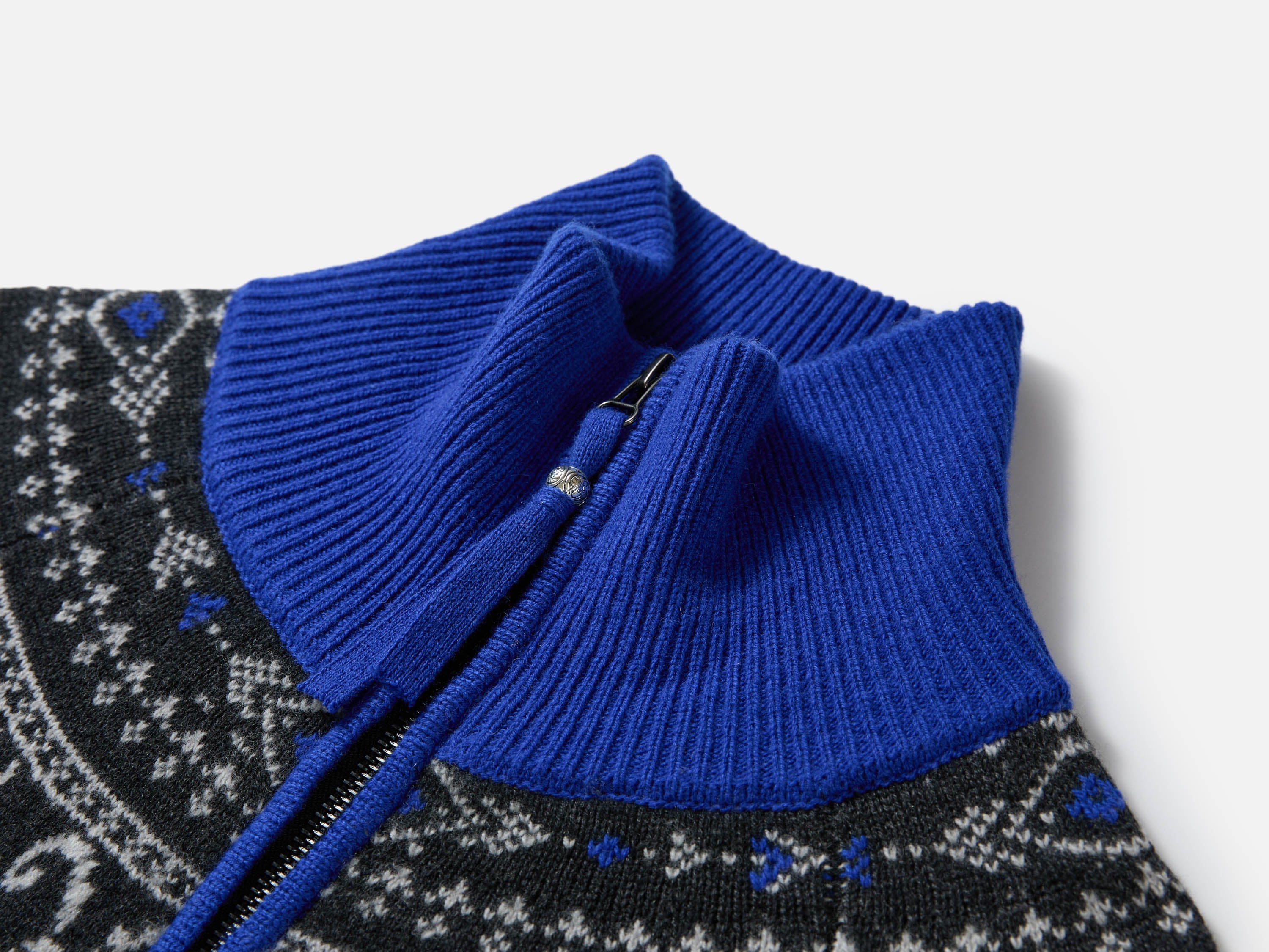 EP YAYING Cashmere Wool Jacquard Turtleneck Drawstring Cardigan