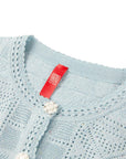 YAYING Light Blue Short Sleeve Knit Top