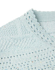 YAYING Light Blue Short Sleeve Knit Top