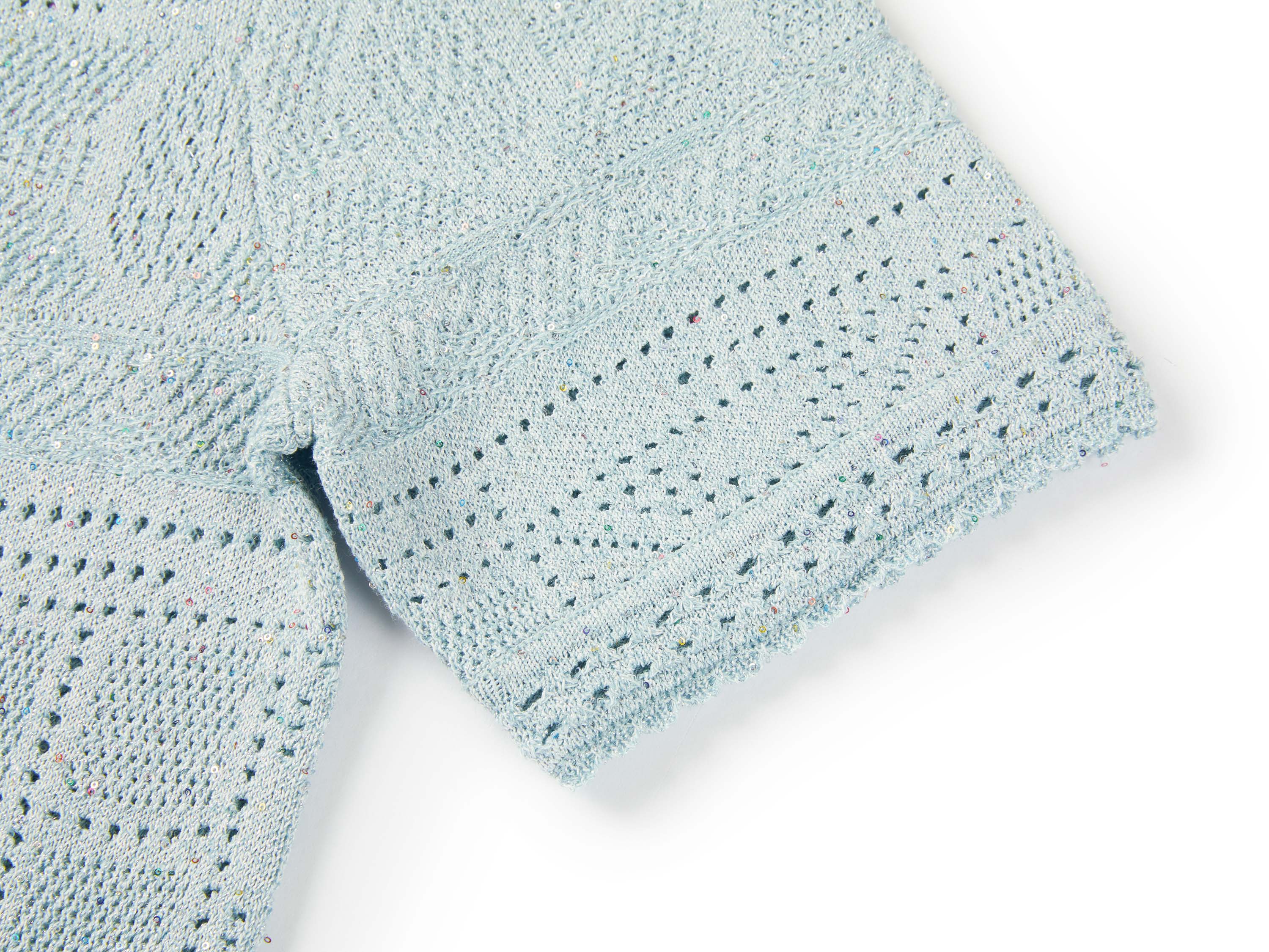 YAYING Light Blue Short Sleeve Knit Top