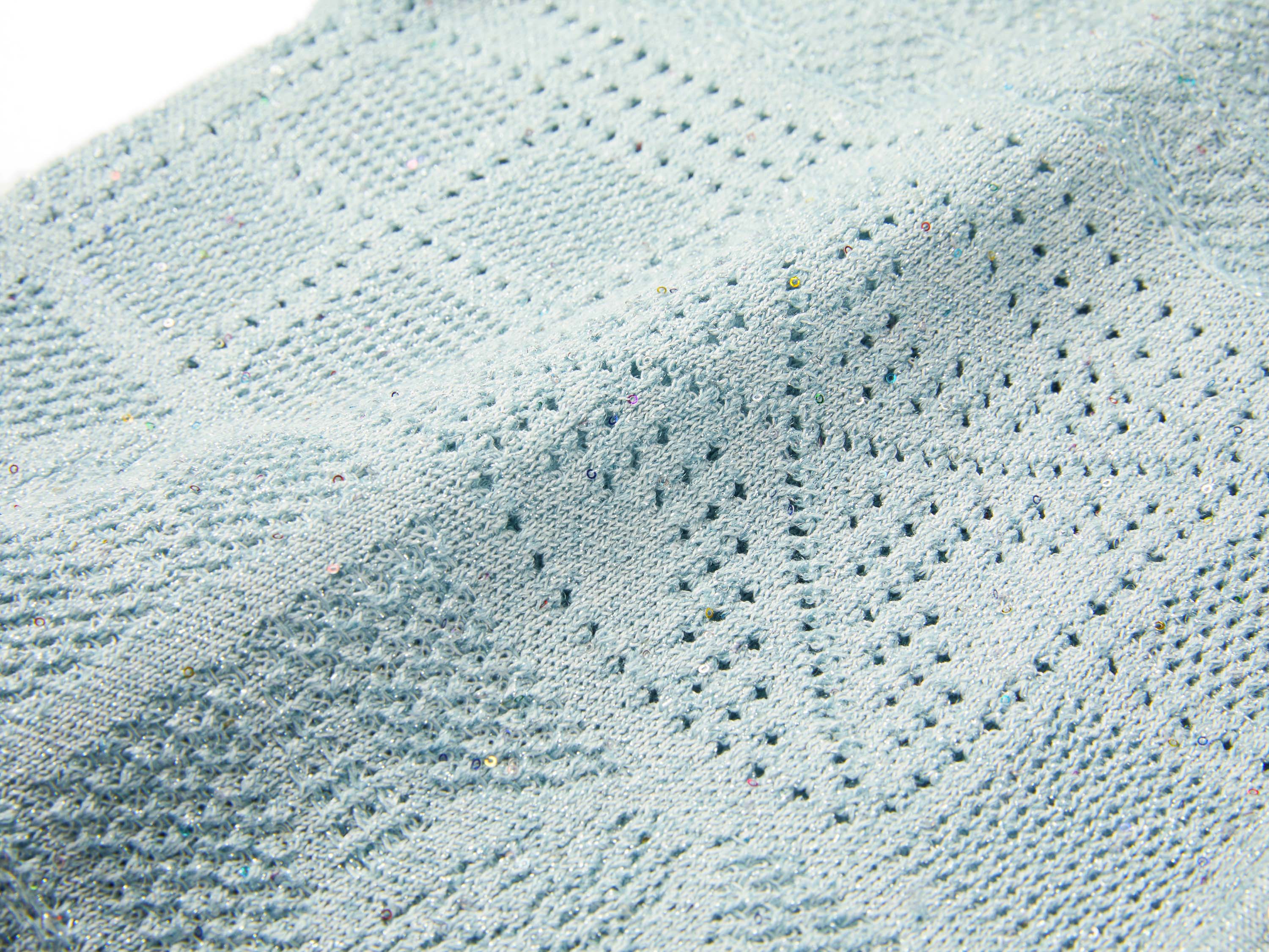 YAYING Light Blue Short Sleeve Knit Top