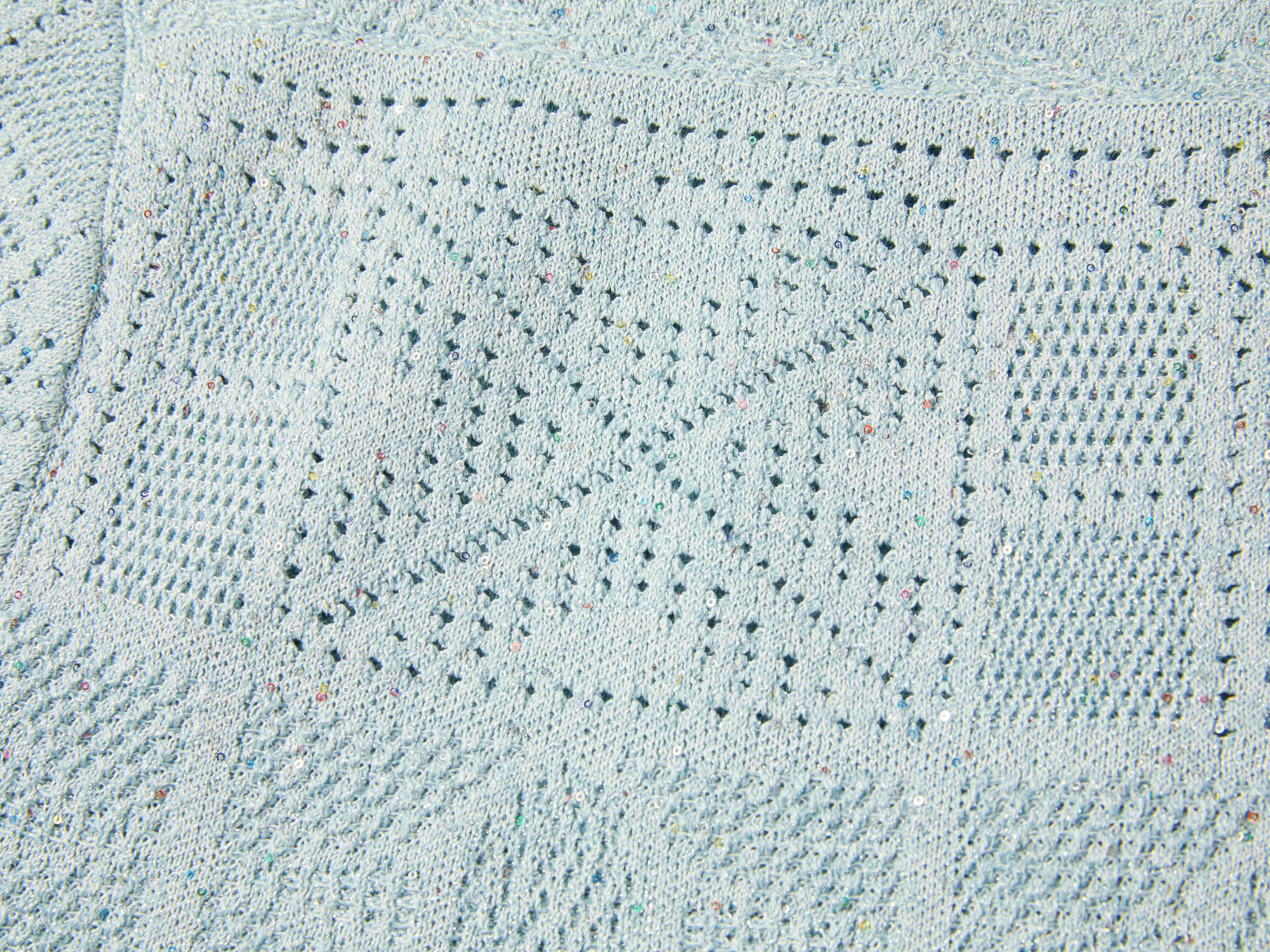 YAYING Light Blue Short Sleeve Knit Top