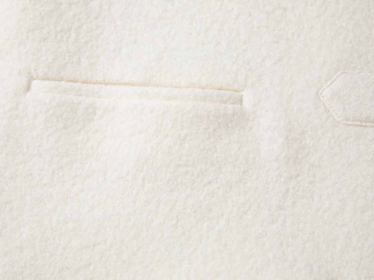 EP YAYING Blue Label Ivory Stand-Collar Toggle Wool Coat