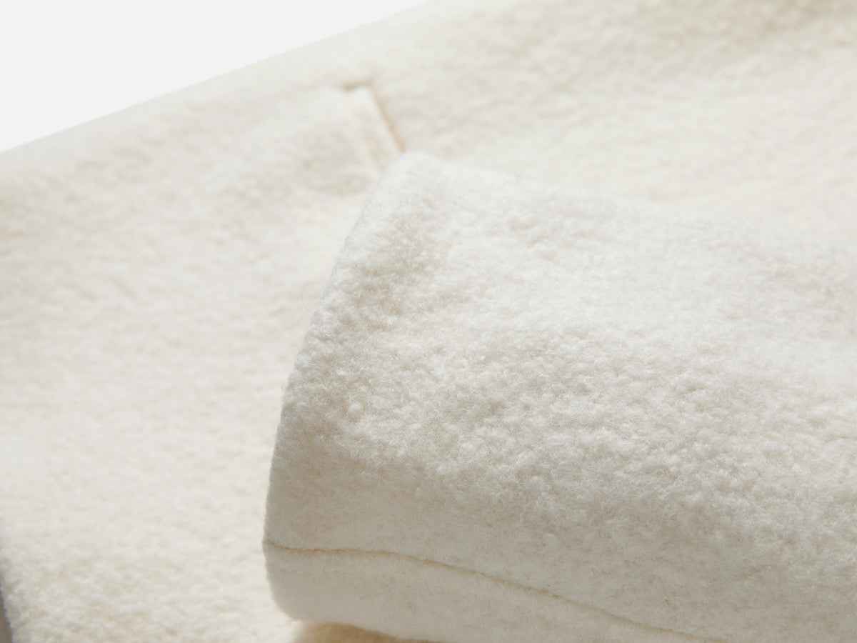 EP YAYING Blue Label Ivory Stand-Collar Toggle Wool Coat