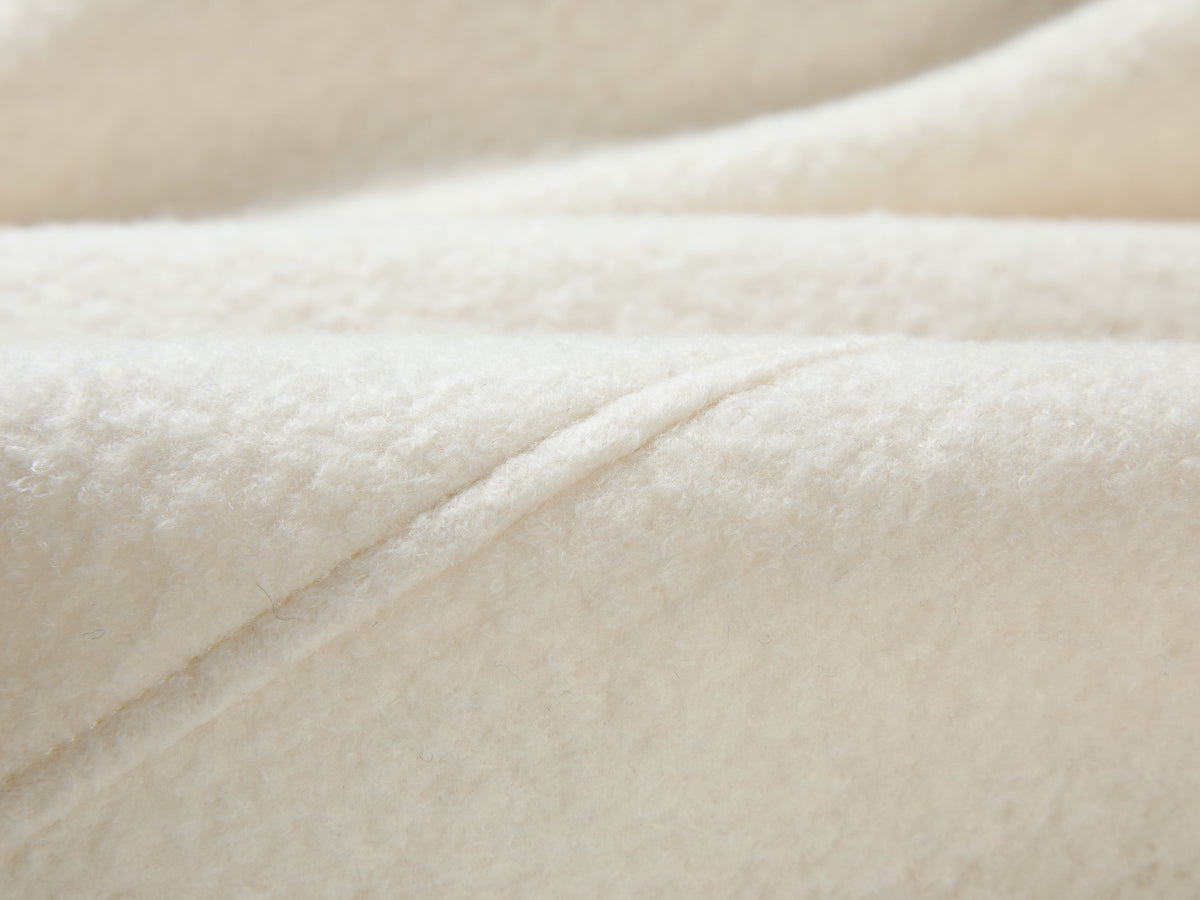 EP YAYING Blue Label Ivory Stand-Collar Toggle Wool Coat