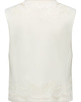YAYING Wool-Silk Peony Embroidered Vest