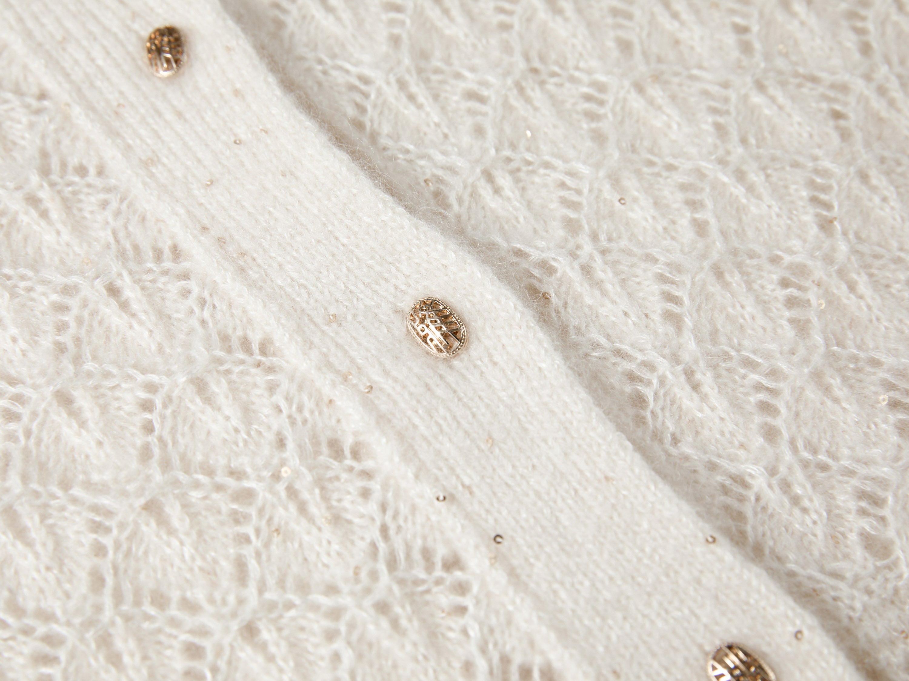 EP YAYING Blue Label Silk Wool Cashmere Ruffle-Collar Sweater