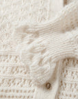 EP YAYING Blue Label Silk Wool Cashmere Ruffle-Collar Sweater