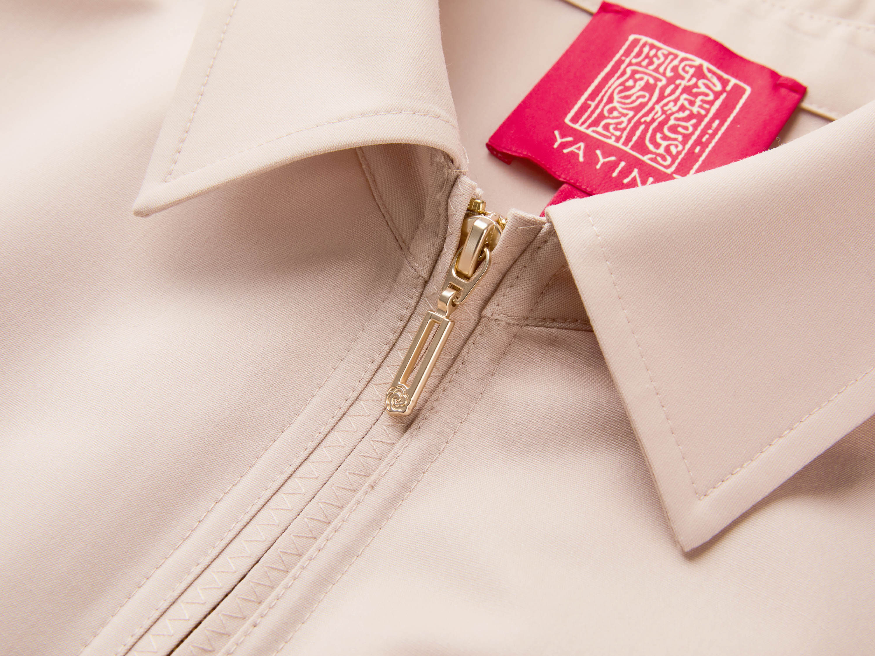 YAYING Cotton Wool Lapel Waist-Cinched Easy-Care Jacket