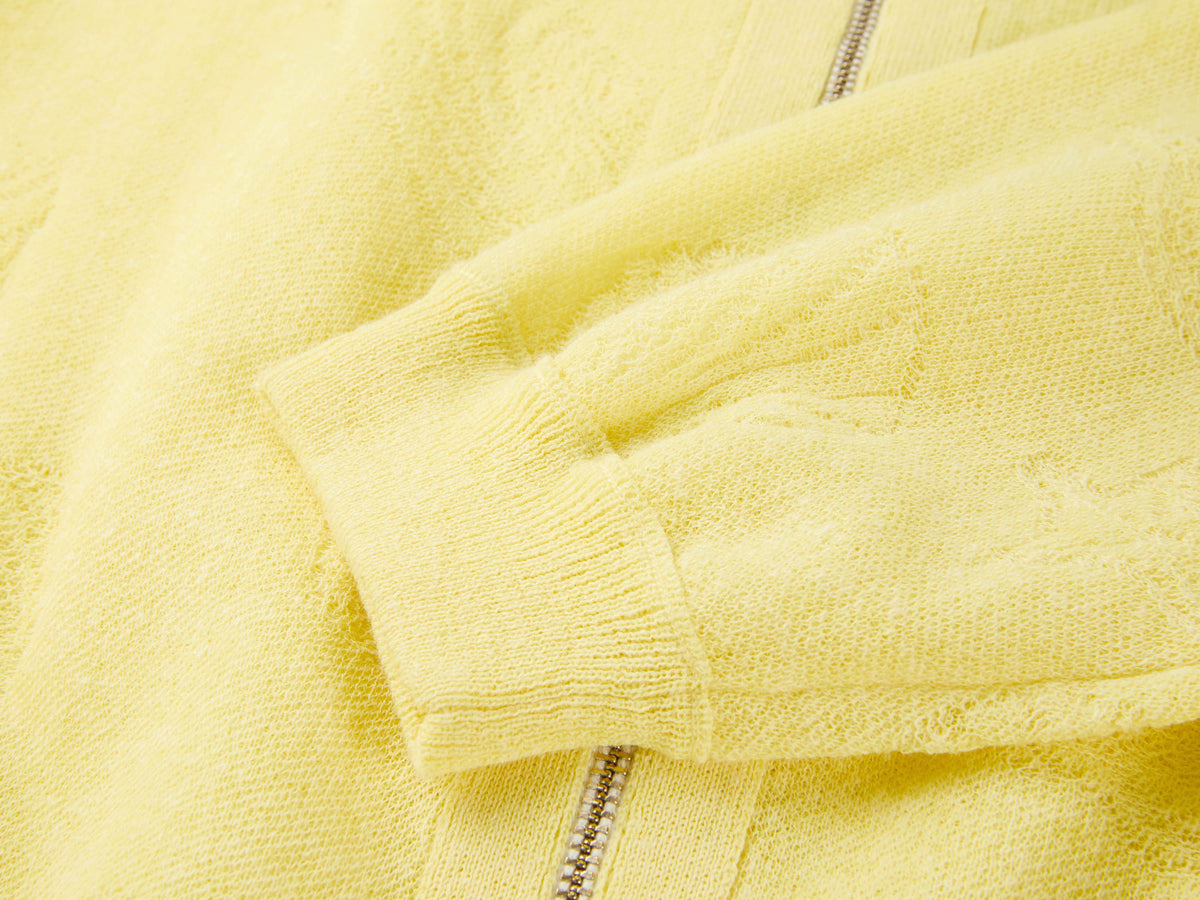 EP YAYING Linen Blended Round Neck Knit Cardigan