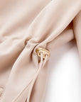 YAYING Cotton Wool Lapel Waist-Cinched Easy-Care Jacket