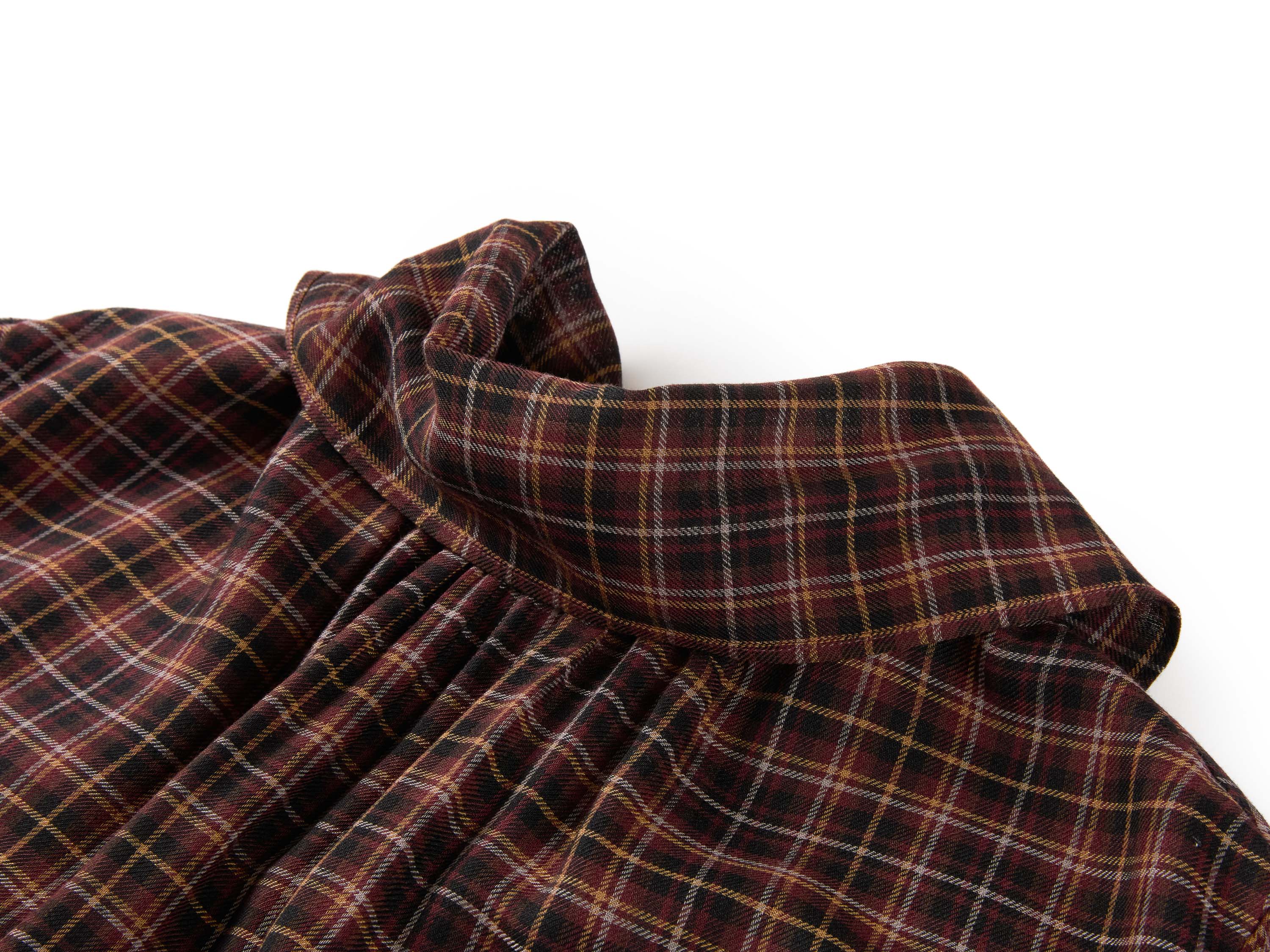 YAYING Plaid Wrap Bow-Collar Top