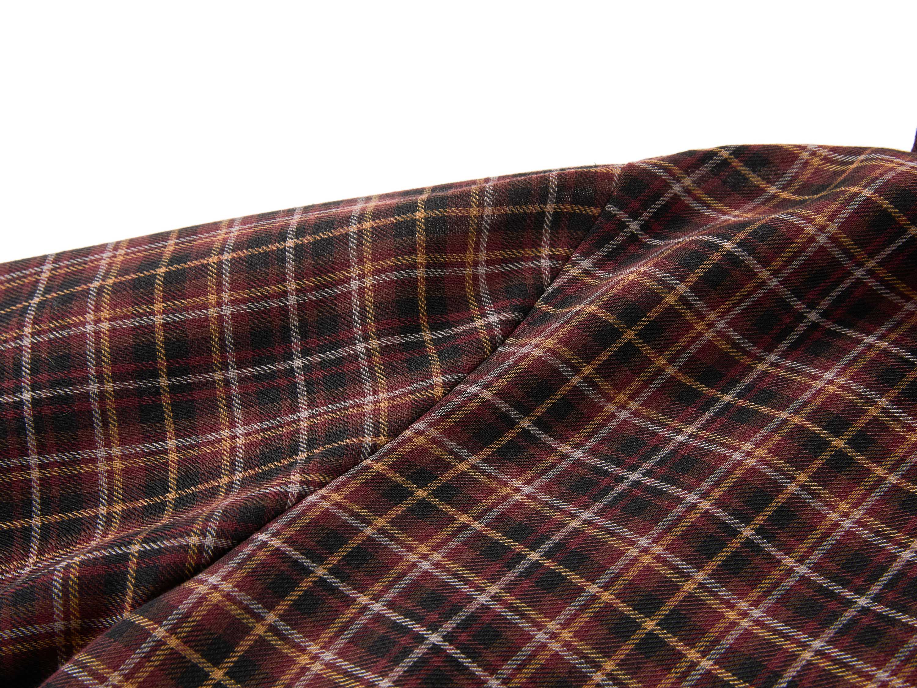 YAYING Plaid Wrap Bow-Collar Top