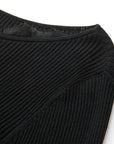 YAYING Silk Wool Ribbed Lace Trim Knit Top