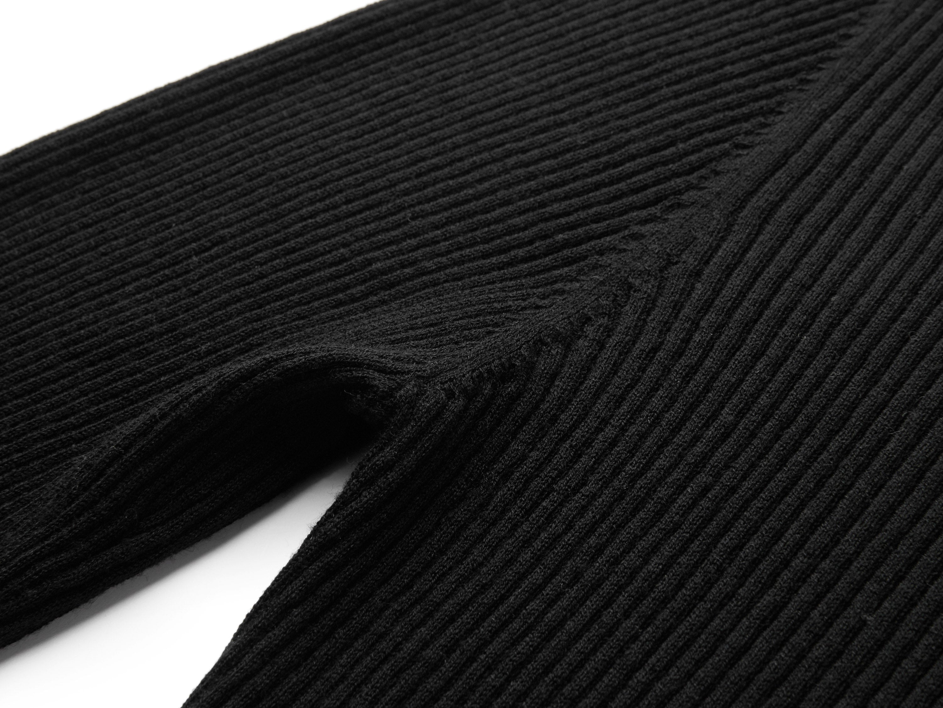 YAYING Silk Wool Ribbed Lace Trim Knit Top