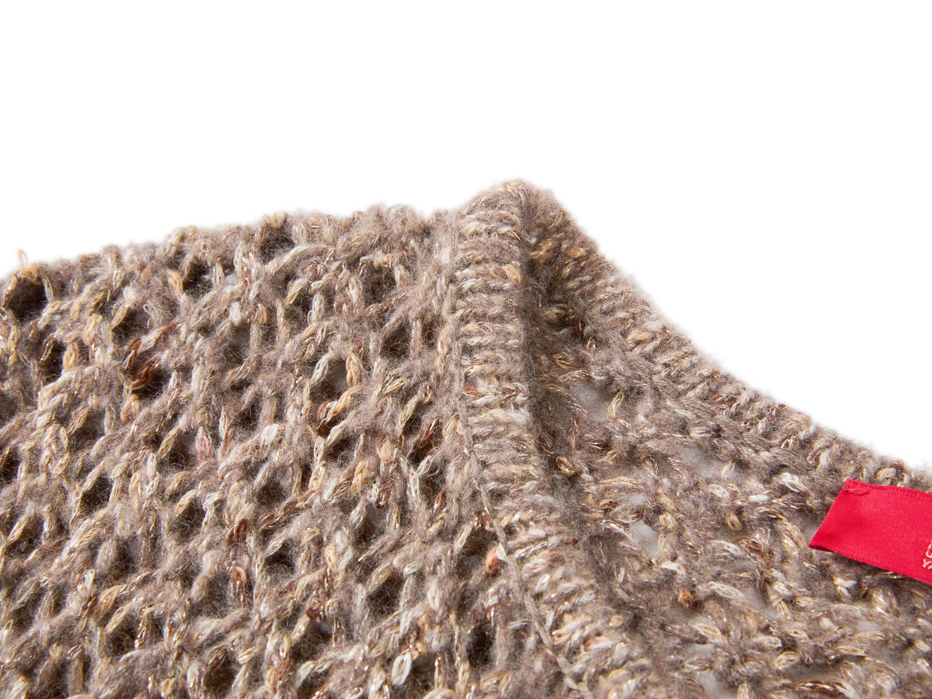 YAYING Silk Cashmere Openwork Knit Cardigan