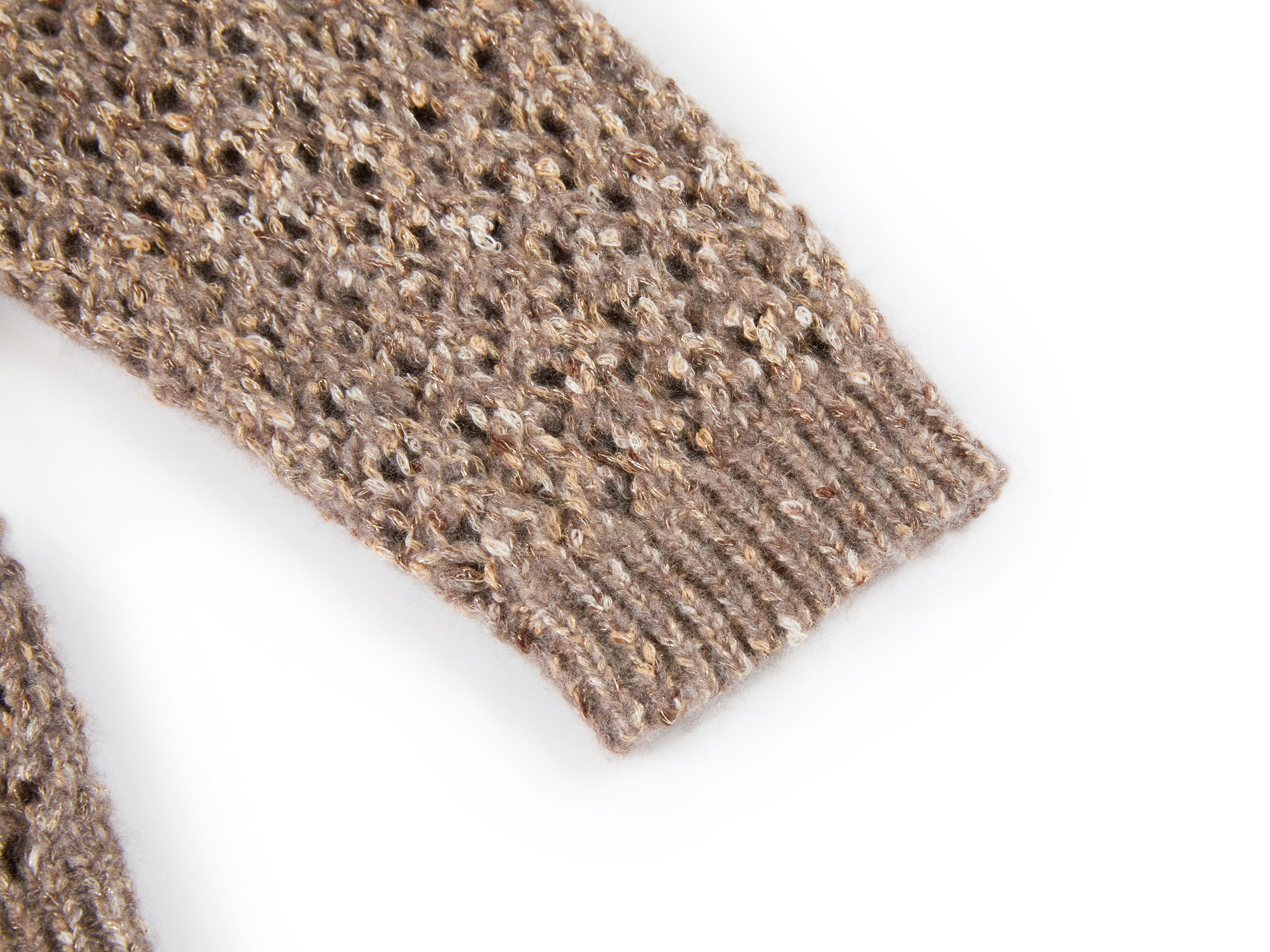 YAYING Silk Cashmere Openwork Knit Cardigan