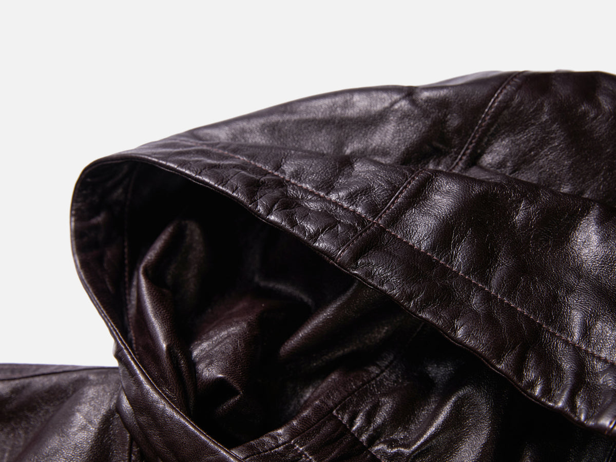 EP YAYING Glossy Sheepskin Hooded Jacket