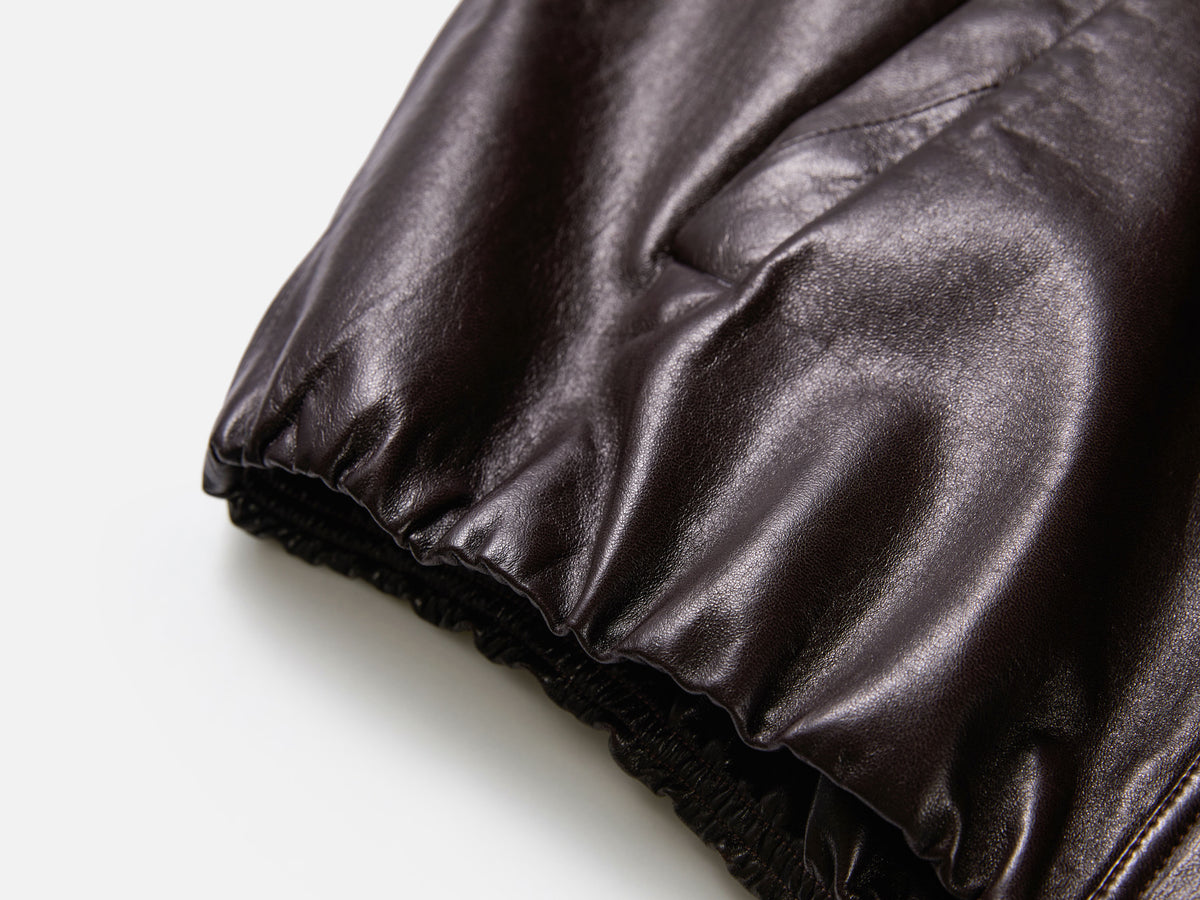 EP YAYING Glossy Sheepskin Hooded Jacket