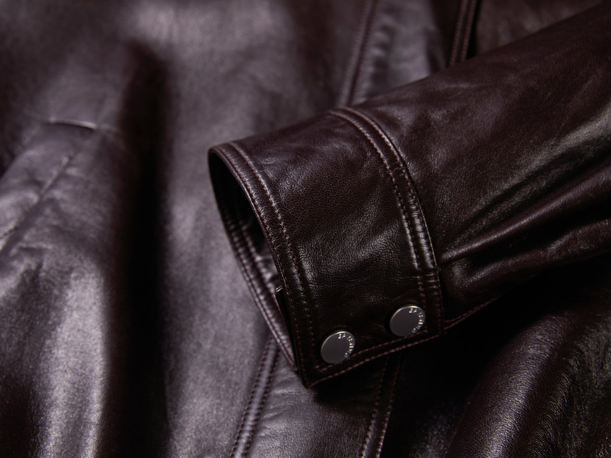 EP YAYING Glossy Sheepskin Hooded Jacket
