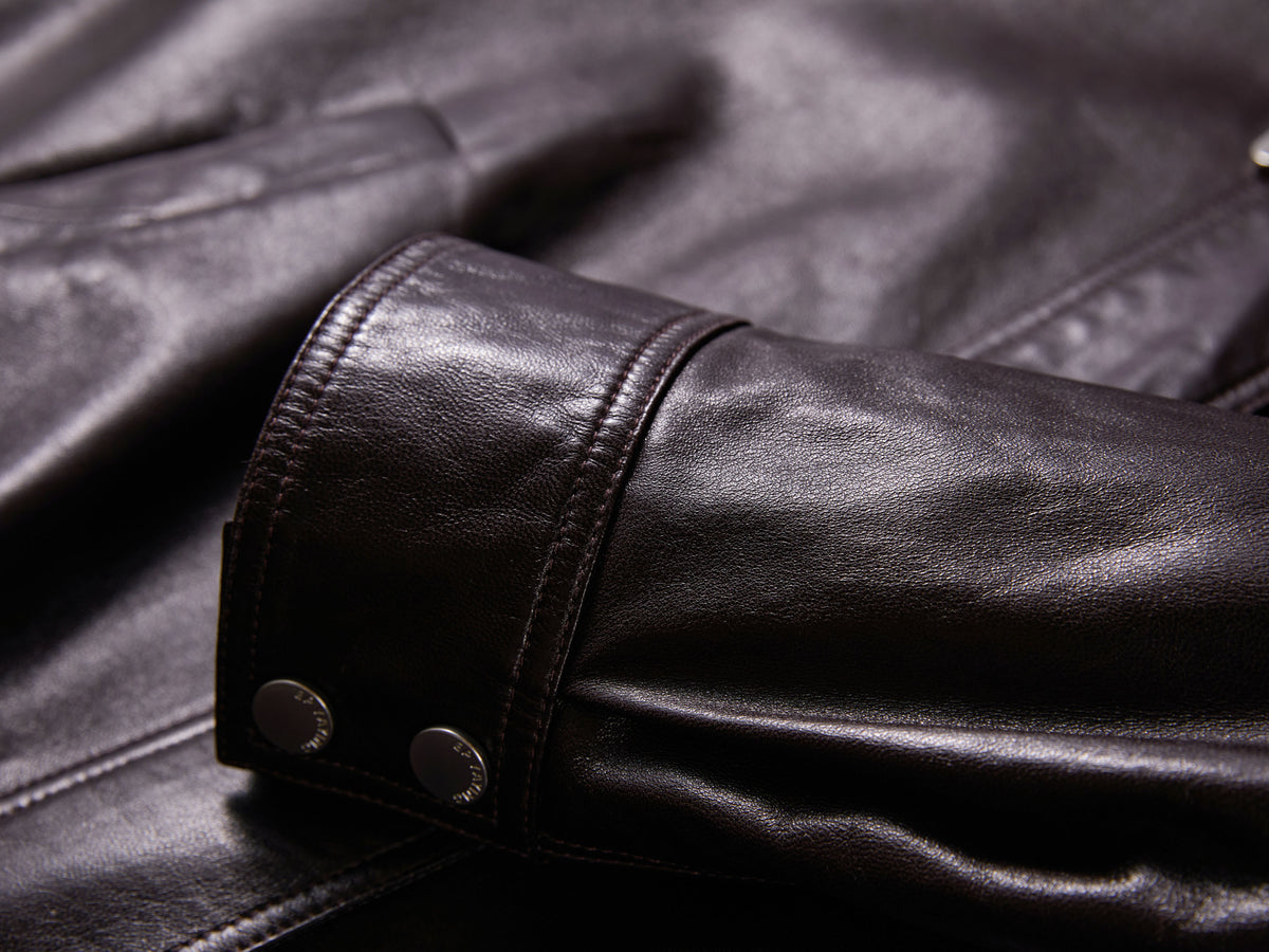 EP YAYING Glossy Sheepskin Hooded Jacket