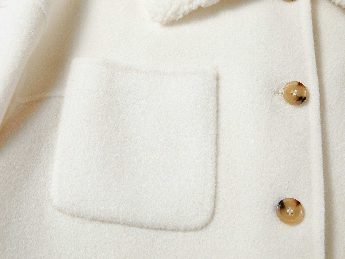 EP YAYING Wool-Cashmere Tweed Short Coat
