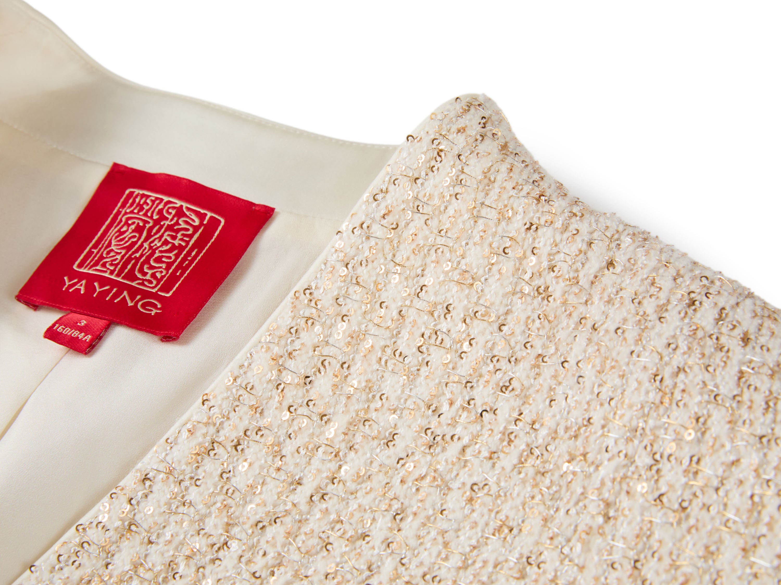 YAYING Chinese-Style Front-Open Short Knit Jacket