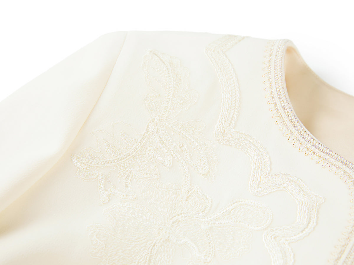 YAYING Wool-Silk Peony Embroidered Coat