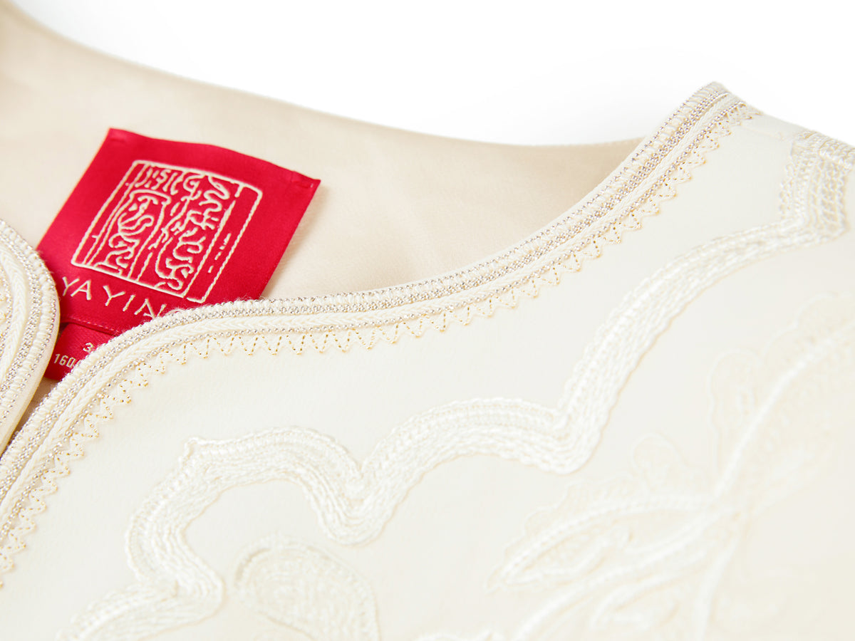YAYING Wool-Silk Peony Embroidered Coat