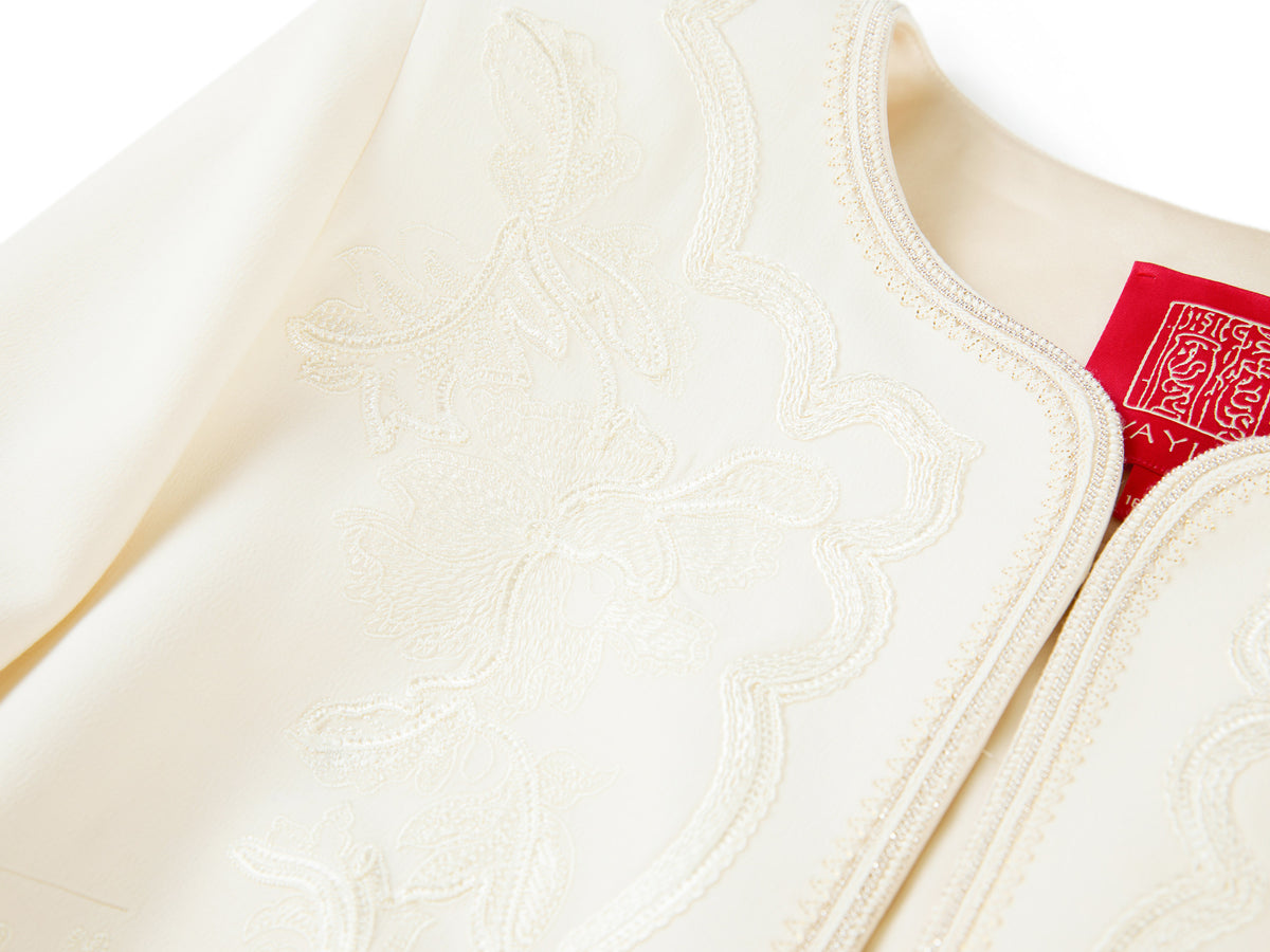 YAYING Wool-Silk Peony Embroidered Coat