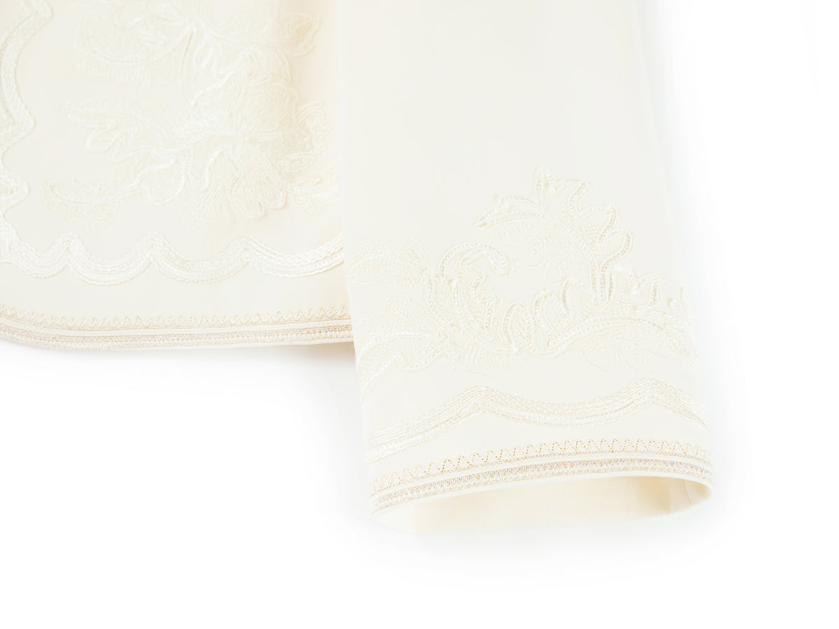 YAYING Wool-Silk Peony Embroidered Coat