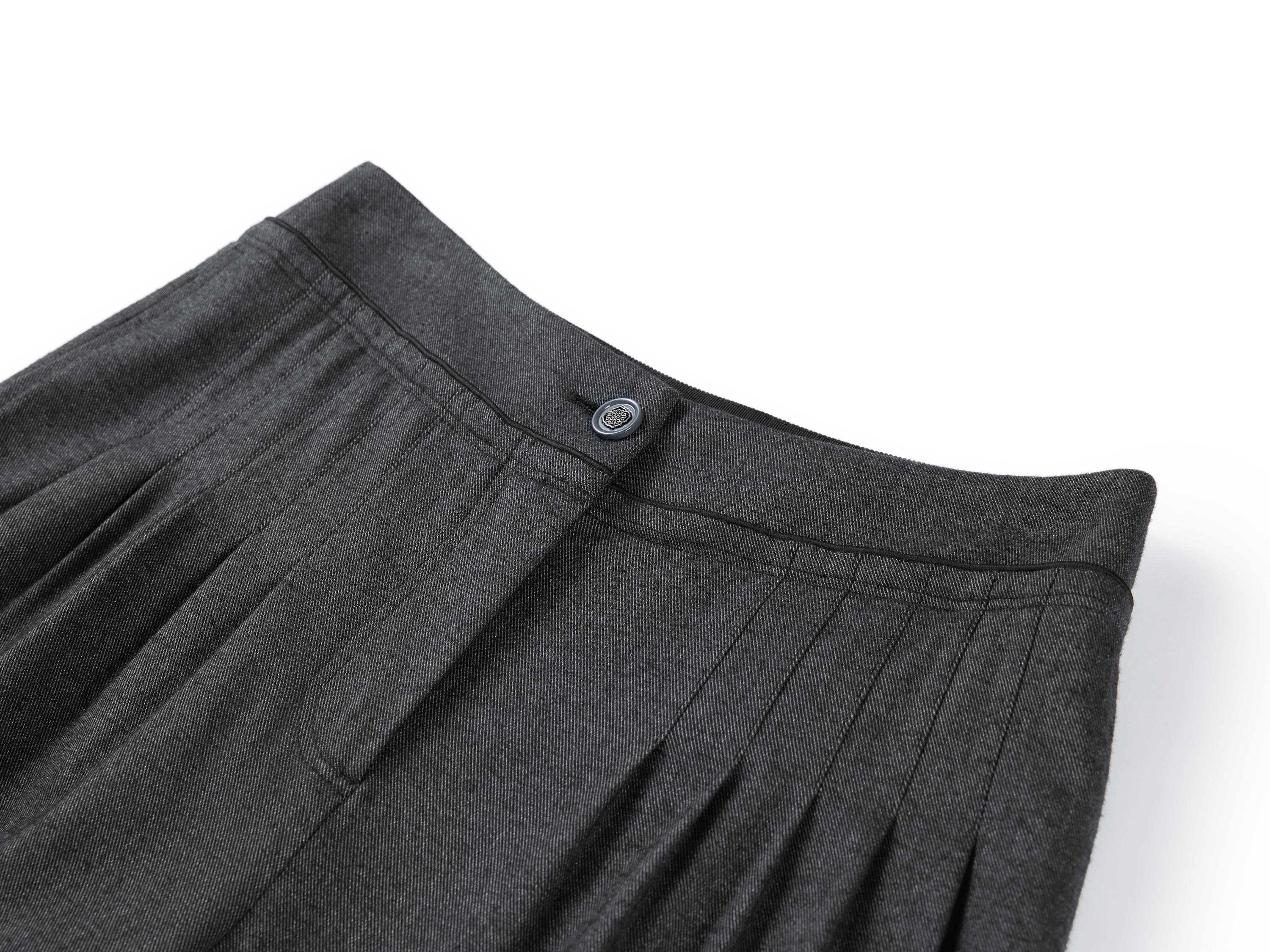 YAYING Twill Wool Straight-Leg Pants
