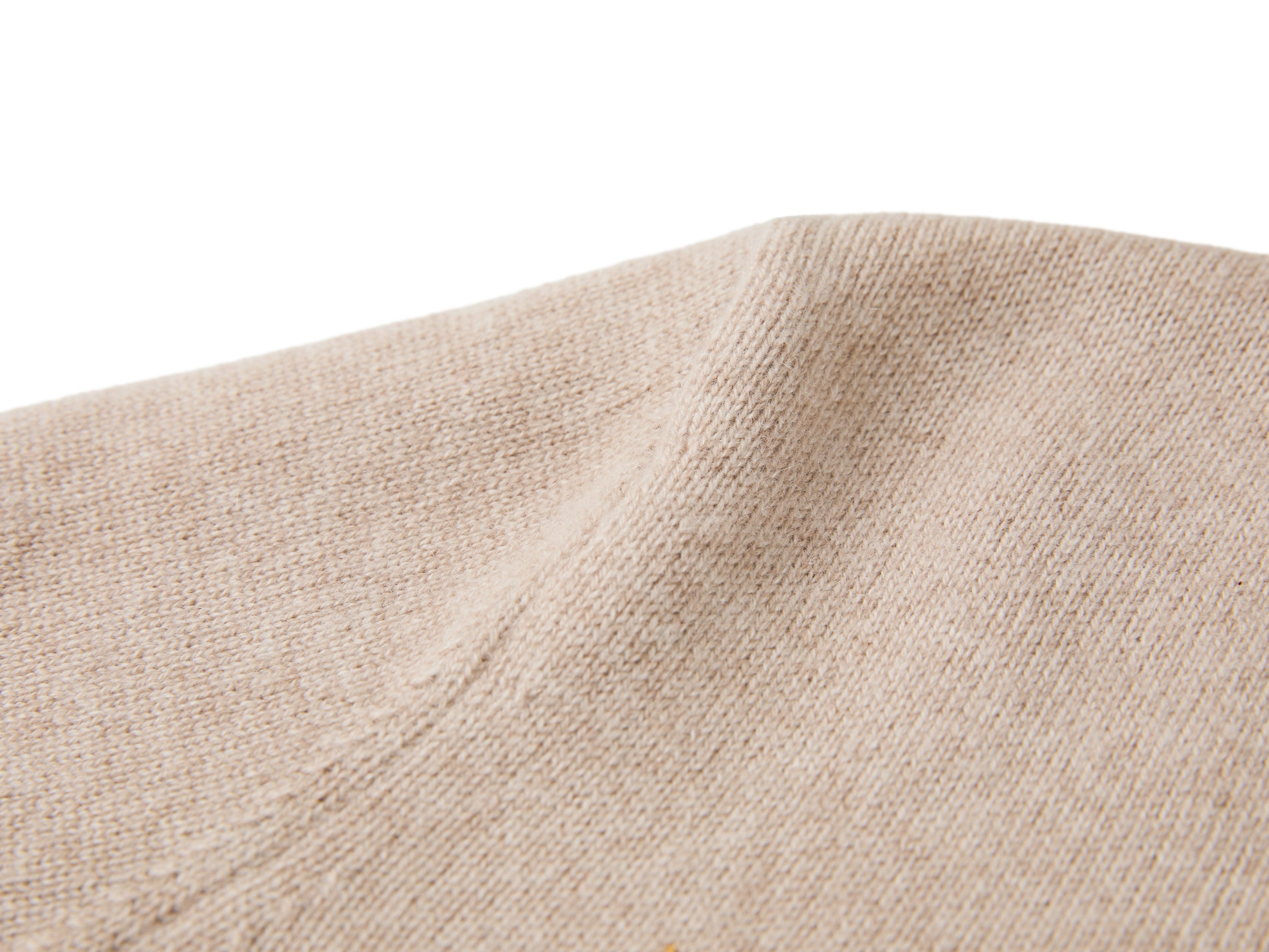 YAYING Oatmeal Embroidered Wool Cashmere Cardigan