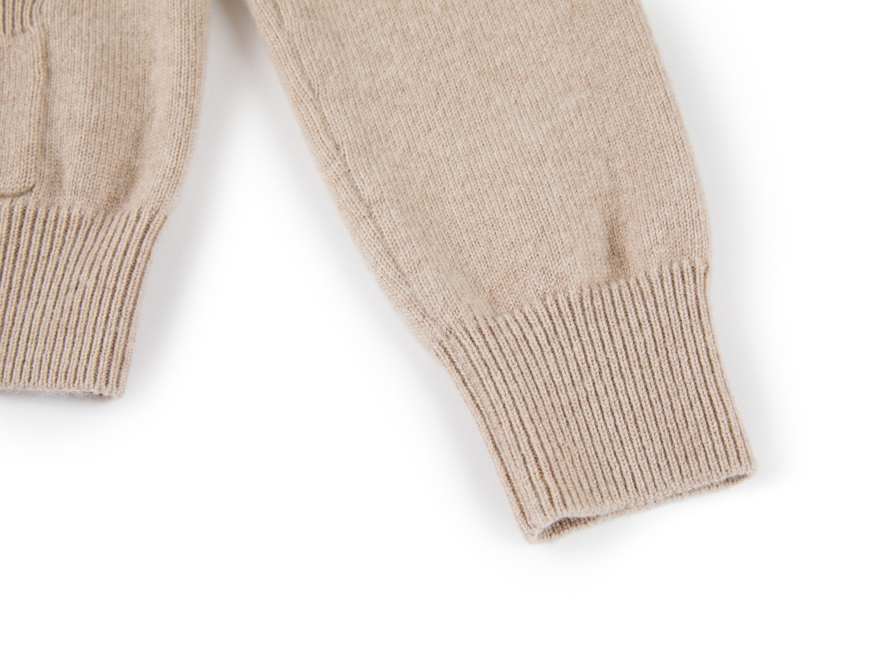 YAYING Oatmeal Embroidered Wool Cashmere Cardigan