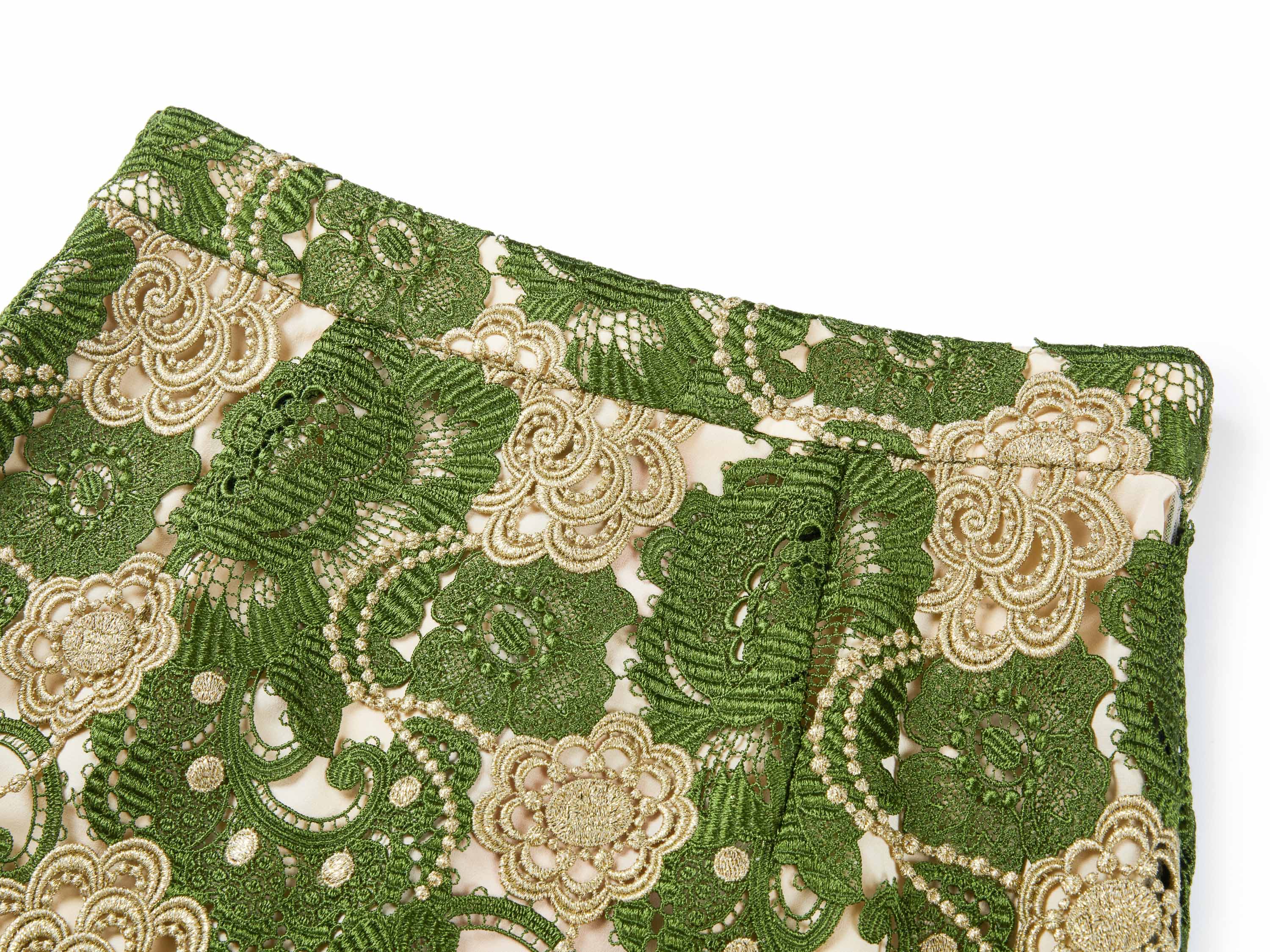 YAYING Green Floral Lace Skirt