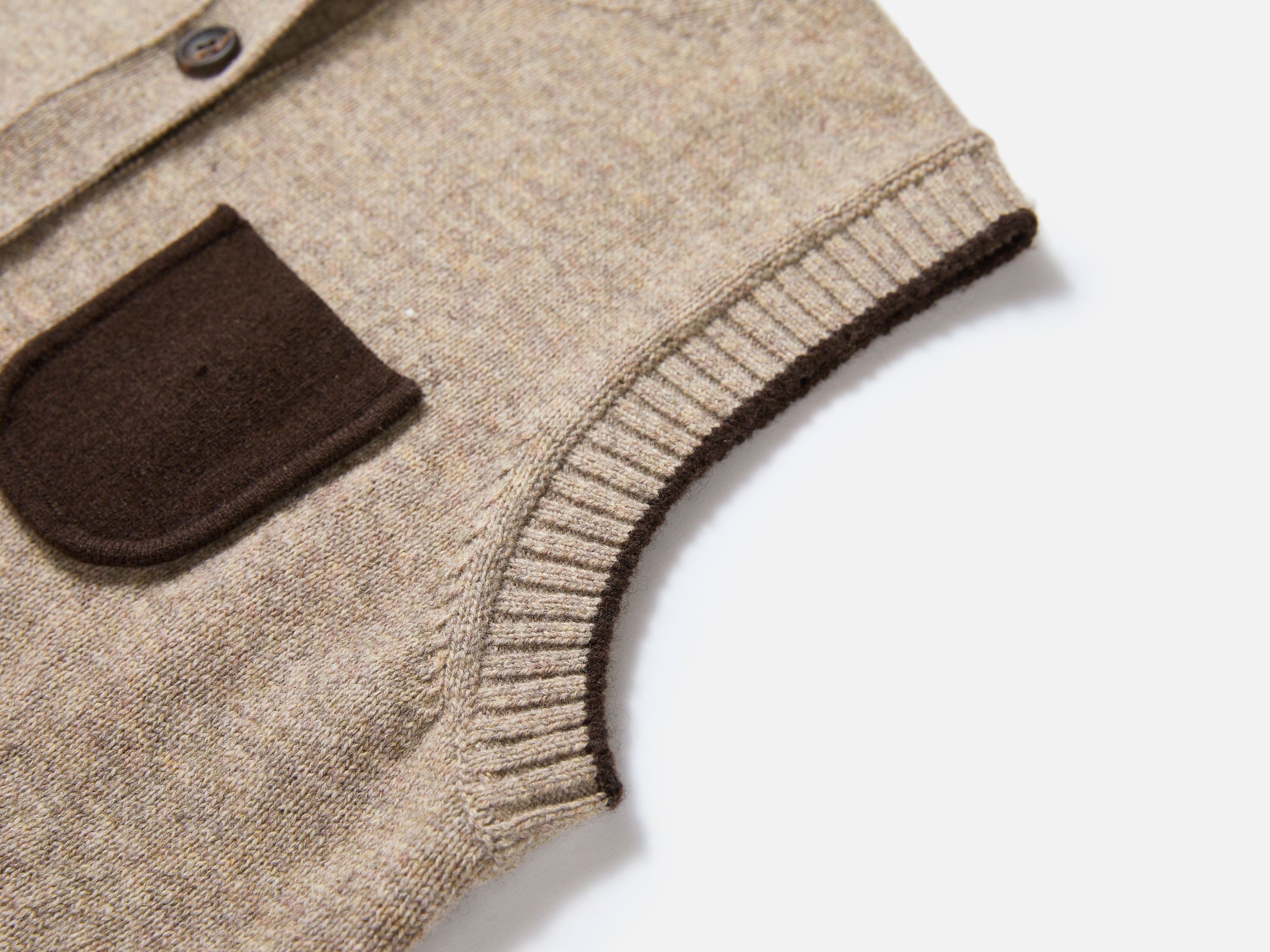 EP YAYING Relaxed-Fit Geometric Jacquard Yak Wool Vest