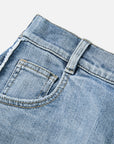 EP YAYING A-line Cotton Linen Denim Shorts