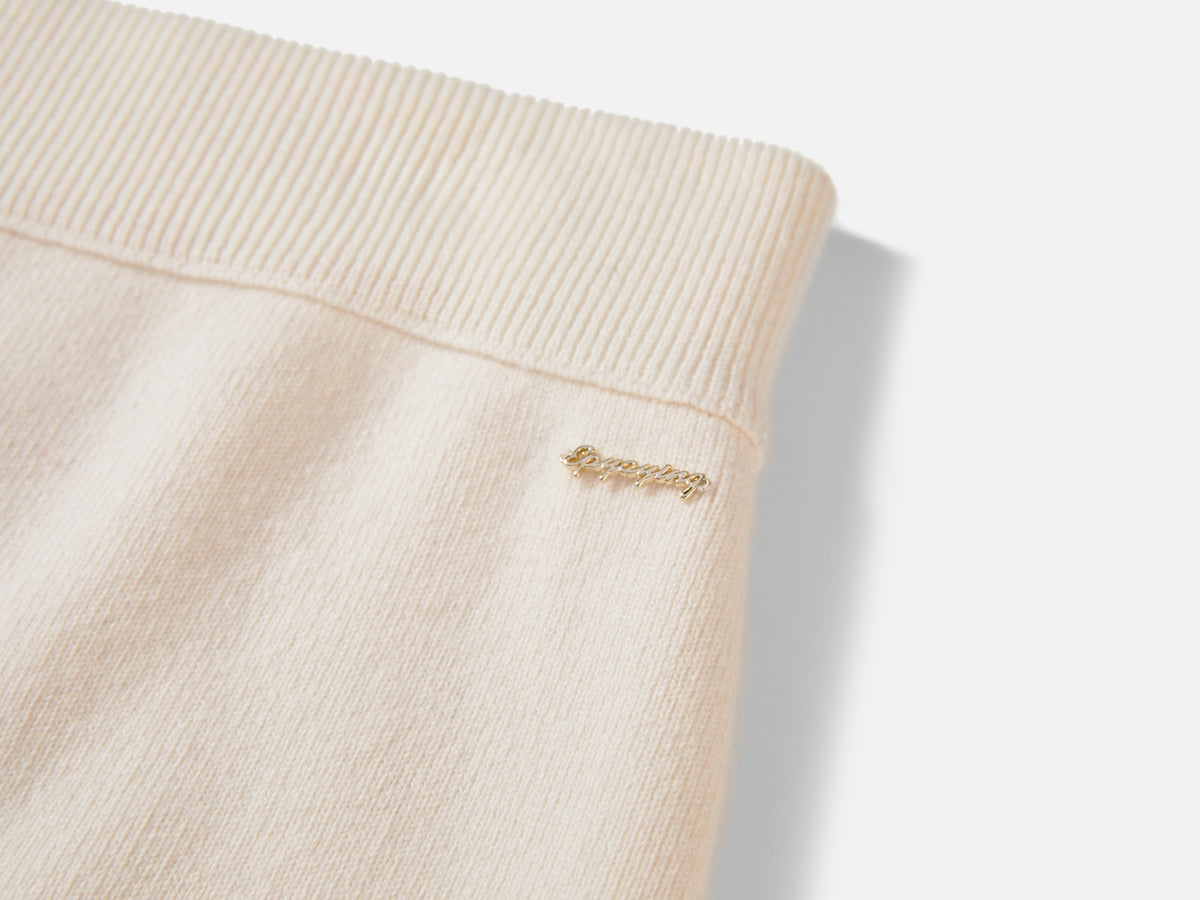 EP YAYING Wool White Knit Skirt