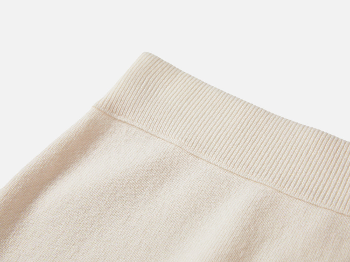 EP YAYING Wool White Knit Skirt
