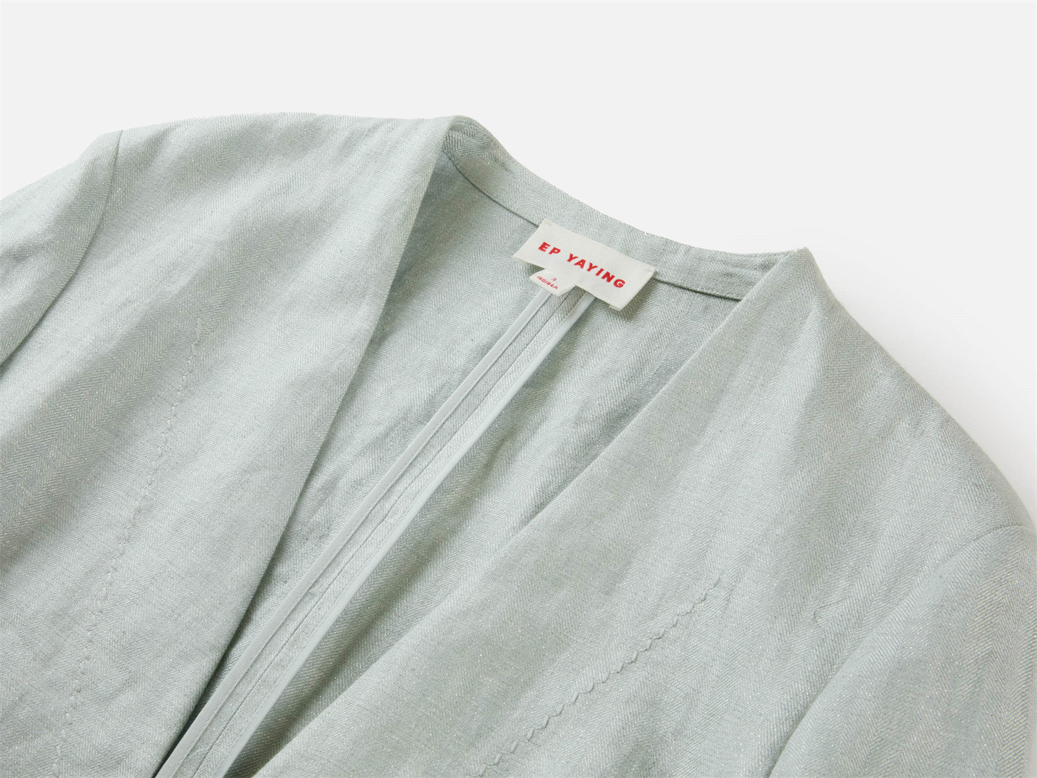 EP YAYING Collarless Linen Blazer EGKEH1111AG