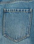 EP YAYING Sophisticated High-Waist Cotton Jacquard Blue Jeans