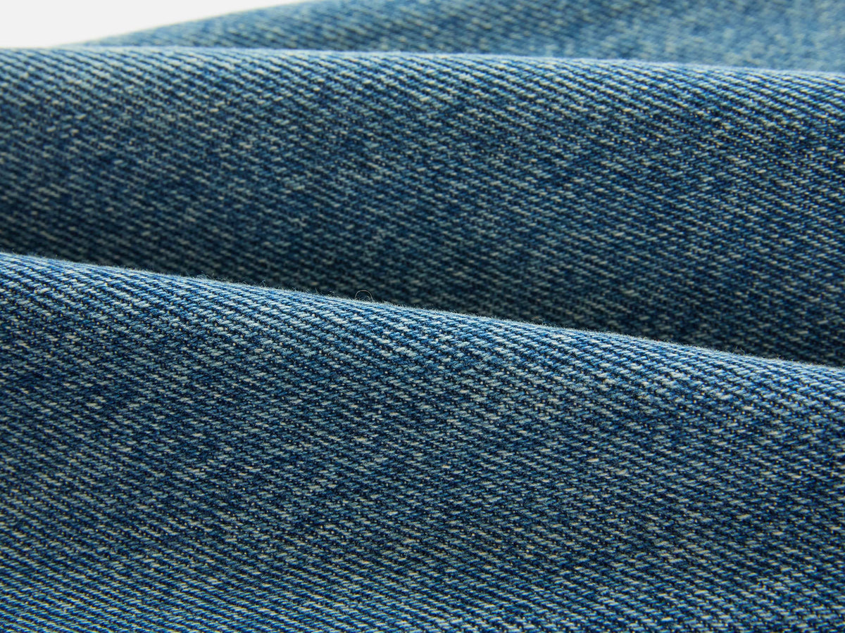 EP YAYING Sophisticated High-Waist Cotton Jacquard Blue Jeans